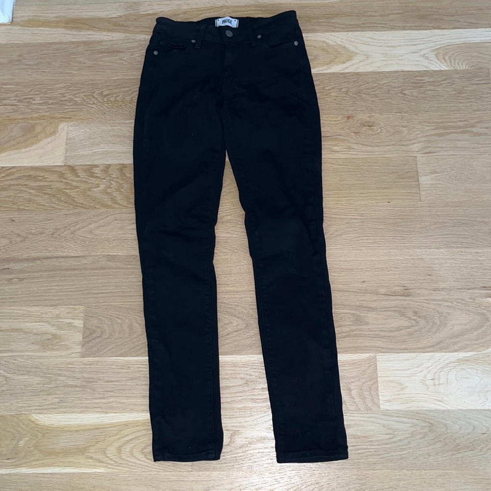 Black Paige Verdugo Ultra Skinny Jeans size 24 perfect condition